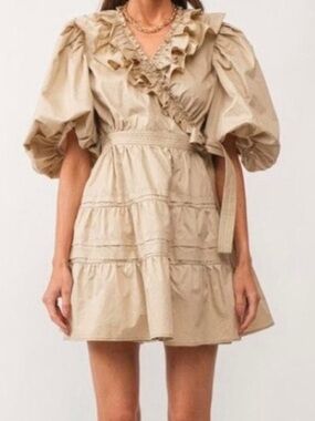 Sofie the Label Beige Ruffled Top